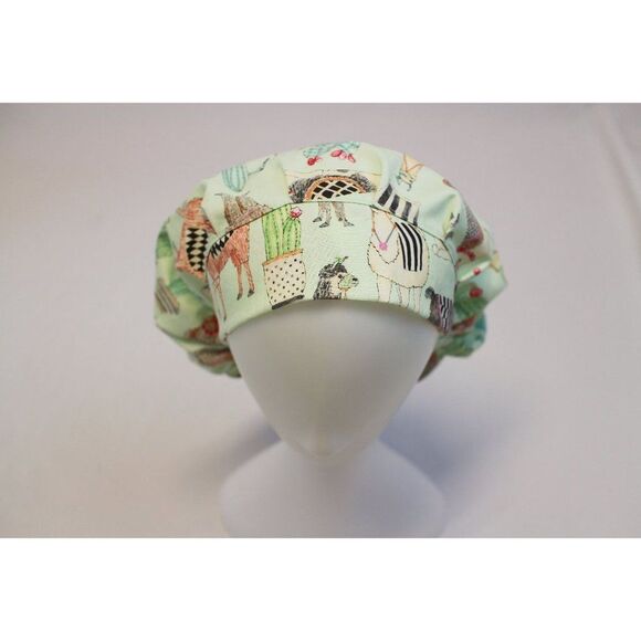 Llama Bouffant Surgical Dental Scrub Cap Chemo Hat - Picture 2 of 4